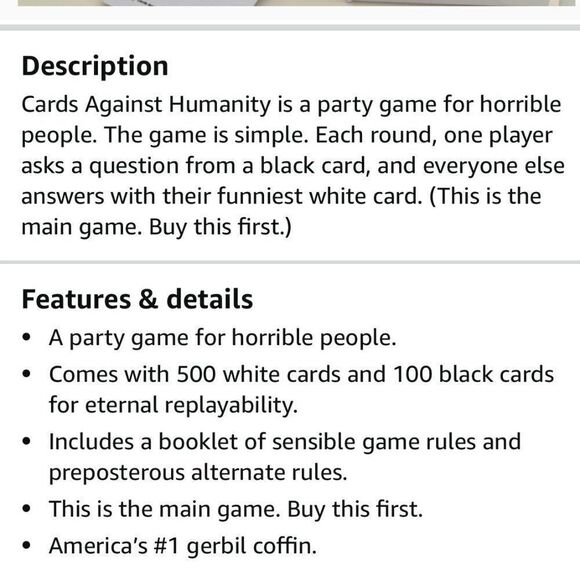 NEW Sealed Cards Against Humanity First Set Blank Cards Card Game For Horrible - Picture 10 of 10